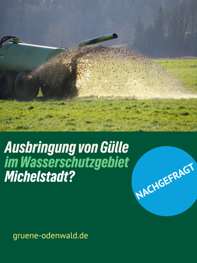 Anfrage zur Gülleausbringung im Wasserschutzgebiet